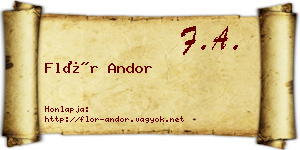 Flór Andor névjegykártya