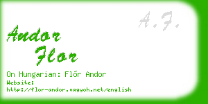 andor flor business card